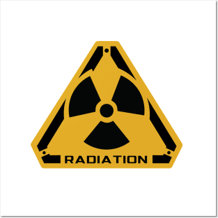 Radiation Radioactive Logo with Triangle Shape Background Posters and Art